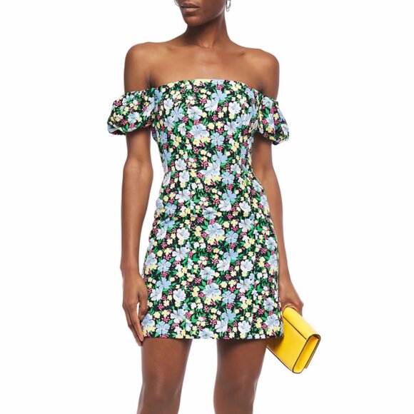 Maje Rapy Floral Off the Shoulder Dress ASO Emily in Paris - Picture 4 of 13